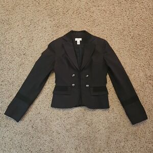 Ann Taylor Loft Blazer Womens 0 Black Classic Lined